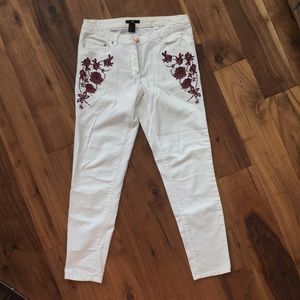 H&M embroidered ankle jeans